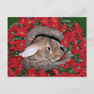 Rabbit yule-logg vykort