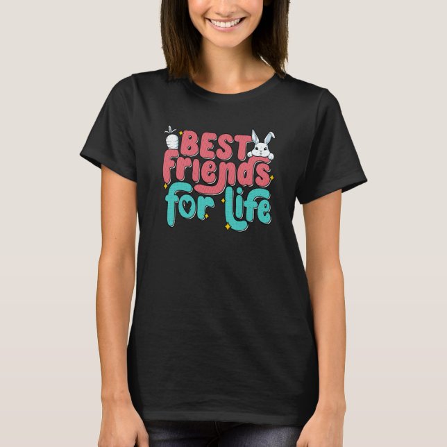 Rabbits Friends For Life Cute Bunny Mom Bunnies T Shirt (Framsida)
