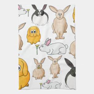 Rabbits. Kökshandduk