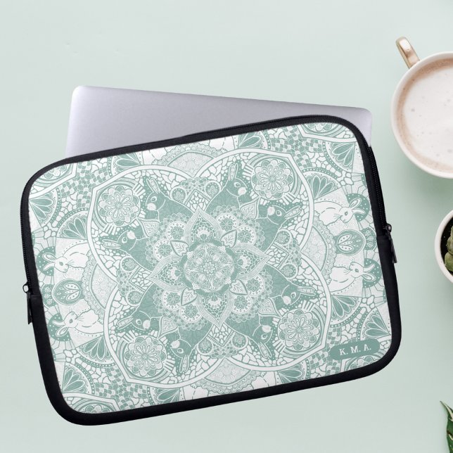 Rabbits Mandala Laptop Fodral (Skapare uppladdad)