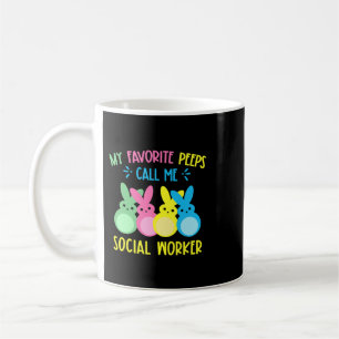 Rabbits Min favoritbunnies kallar mig Social Worke Kaffemugg