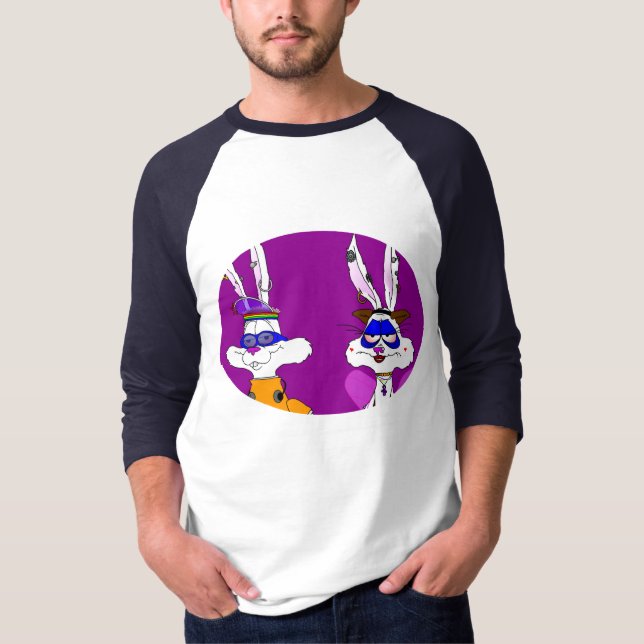 Rabbits Raglan Shirt Tee Shirt (Framsida)