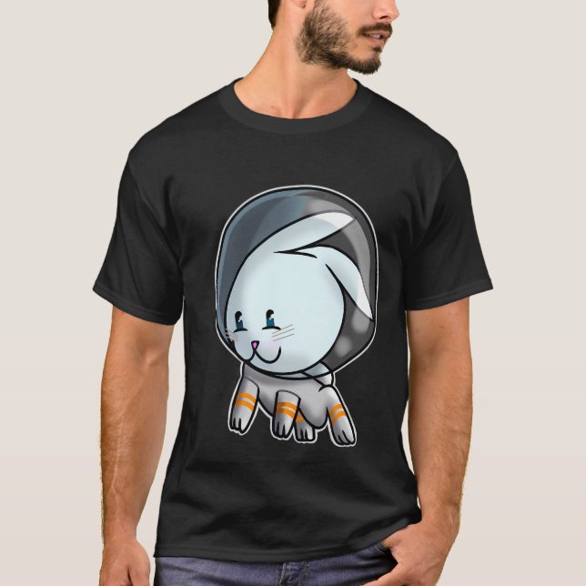 Rabbitstronaut - Rosa av kaninastronaut T Shirt (Framsida)