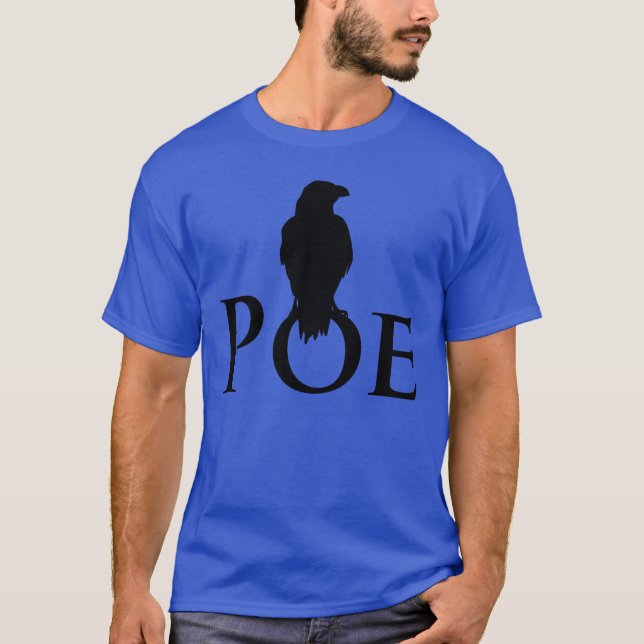 Rabe auf dem Schriftzug POE Tröja (Framsida)