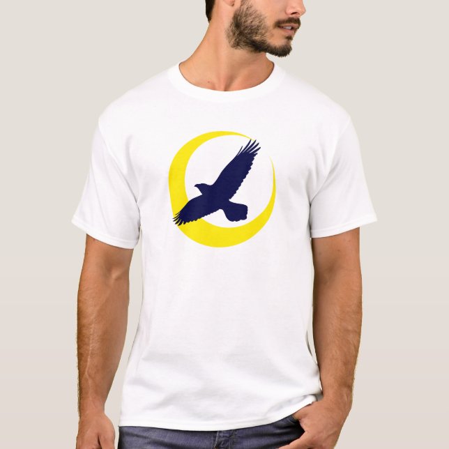 Rabe Mond Halbmond raven moon crescent T Shirt (Framsida)
