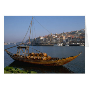 Rabelo-båtar, Porto, Portugal Hälsningskort