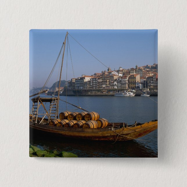 Rabelo-båtar, Porto, Portugal Knapp (Framsida)