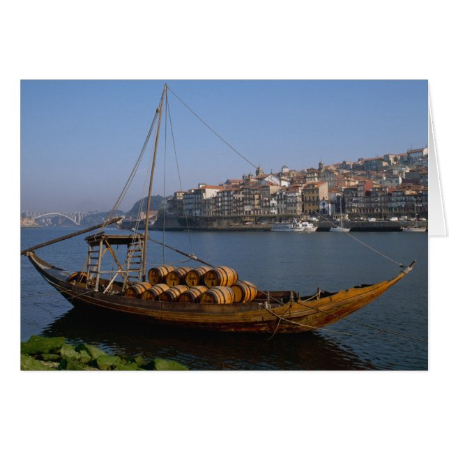 Rabelo Boats, Porto, Portugal Hälsningskort (Framsidan Horizontal)