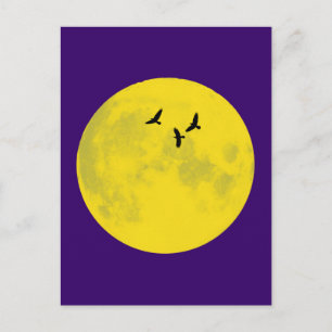 Raben Mond raven måne Vykort