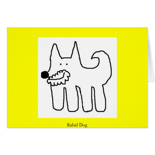 Rabiat hund hälsningskort (Framsidan Horizontal)