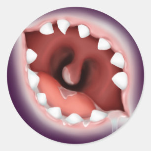 Rabid Drooling Zombie Mouth Runt Klistermärke