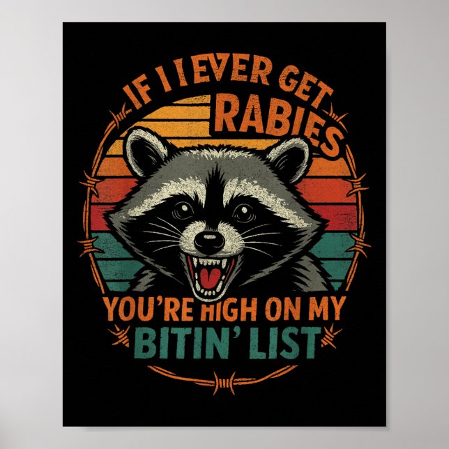 Rabid Raccoon Retro Meme Fu Poster (Framsidan)