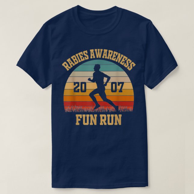 Rabies Awareness Roligt Springa Funny TV Comedy Ru T Shirt (Design framsida)