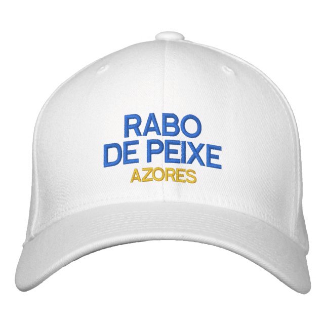 Rabo de Peixe, Azorerna Embroized Hat Broderad Keps (Framsida)