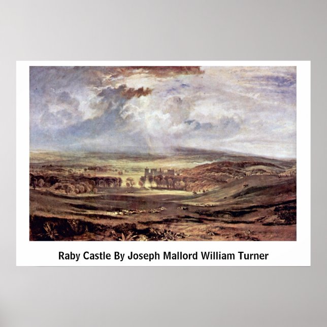 Raby Castle av Joseph Mallord William Turner Poster (Framsidan)