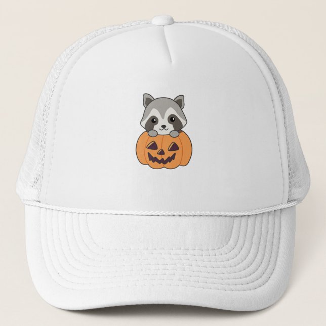 Raccin i Pumpkin Sweet Raccoon Happy halloween Keps (Framsida)