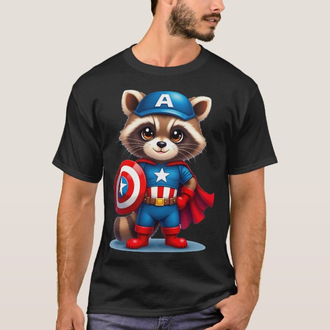 Raccon America T Shirt (Framsida)