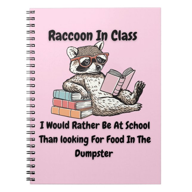 Raccon in Class Anteckningsbok (Framsidan)