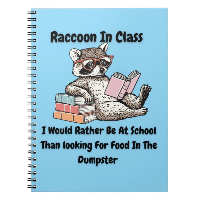 Raccon in Class Anteckningsbok (Framsidan)
