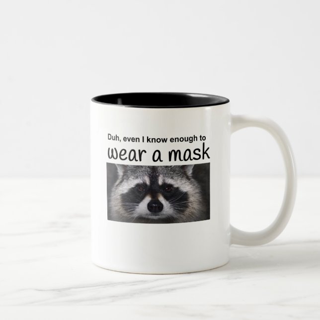 Raccon Java för Covid 19 Två-Tonad Mugg (Höger)