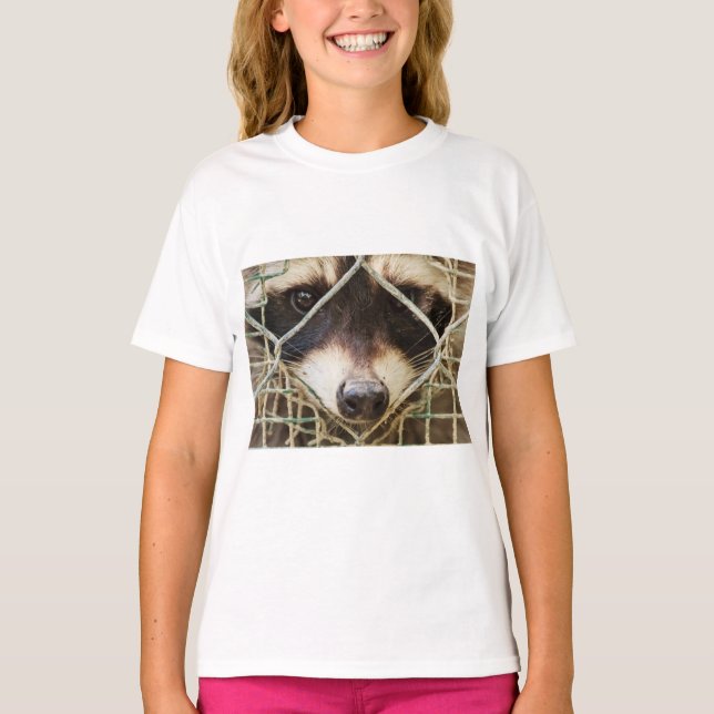 Raccon på flickhanes ComfortBlend Sweatshirt T-shirt (Framsida)