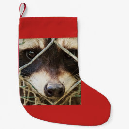 Raccon på julklapp liten julstrumpa
