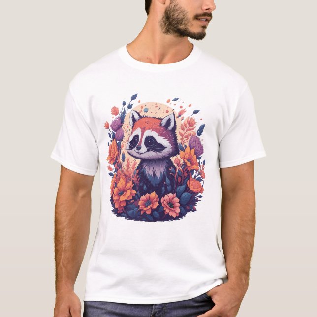 Raccoon Älskare Artwork T Shirt (Framsida)