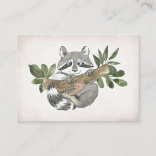 Raccoon Älskare Baby Raccoon Nursery Art Visitkort