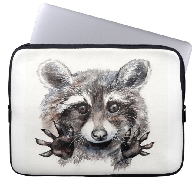 Raccoon Älskare Loely Baby Raccoon Laptop Fodral (Framsidan)