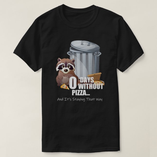 Raccoon Älskare Pizza Funny Cute Sopor Panda Pizza T Shirt (Design framsida)
