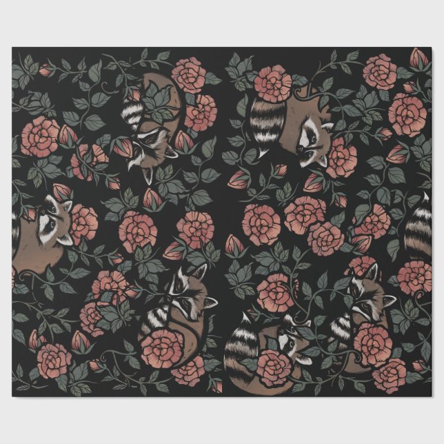 Raccoon älskare raccoons art 1 person sopor presentpapper (Seam)