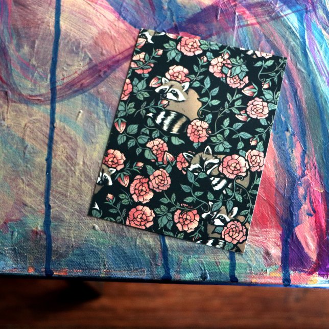 Raccoon älskare raccoons art 1 person sopor vykort (Skapare uppladdad)