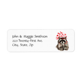Raccoon Animal Hugs och Kisses från Funny Raccoon Returadress Etikett