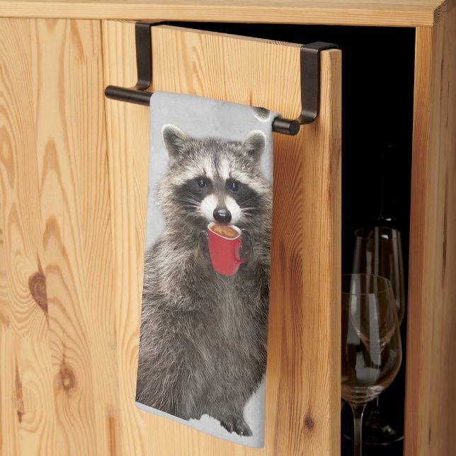 Raccoon Animal Nature Wildlife Art Kökshandduk (Thirds Fold)