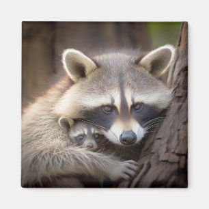 Raccoon Animal Vild Beauty Freedom Wilderness Kärl Magnet