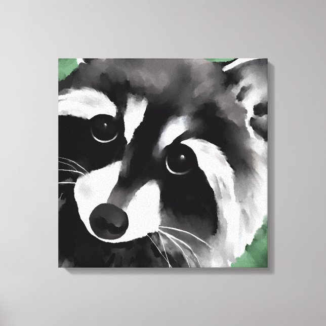 Raccoon Ansikte Porträtt Canvastryck (Framsida)