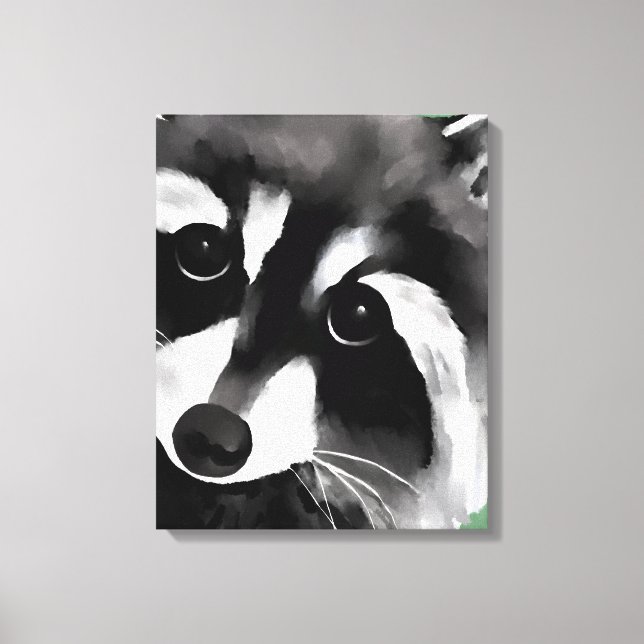 Raccoon Ansikte Porträtt Canvastryck (Framsida)