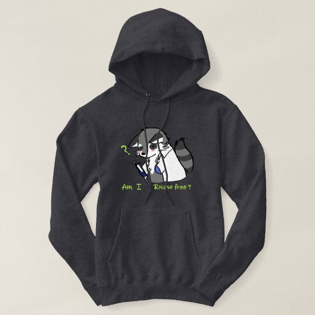 Raccoon-Är jag RNase gratis? Hoodie (Design framsida)