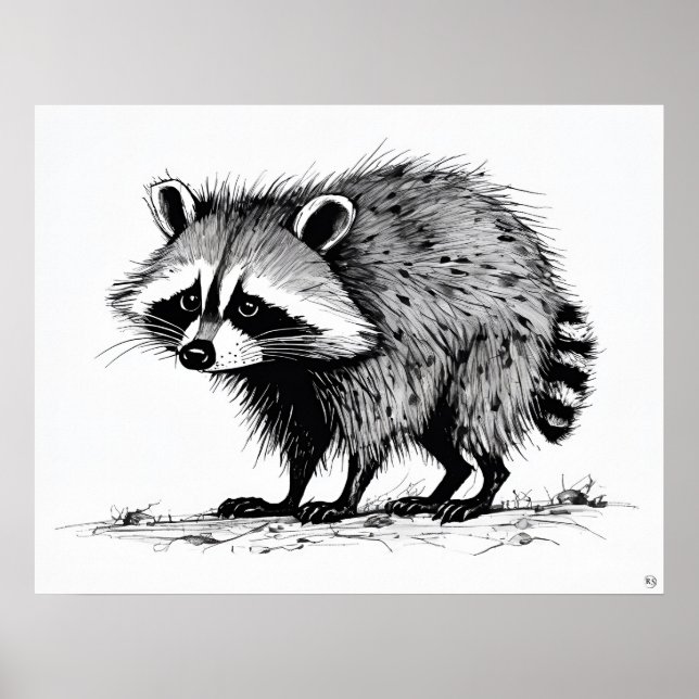 Raccoon - Archival Art Print Poster (Framsidan)