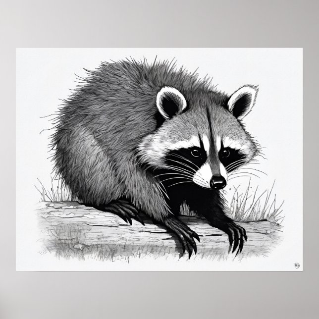 Raccoon - Archival Art Print Poster (Framsidan)