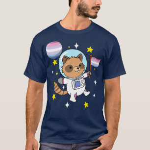 Raccoon Astronaut Bigender Pride T Shirt