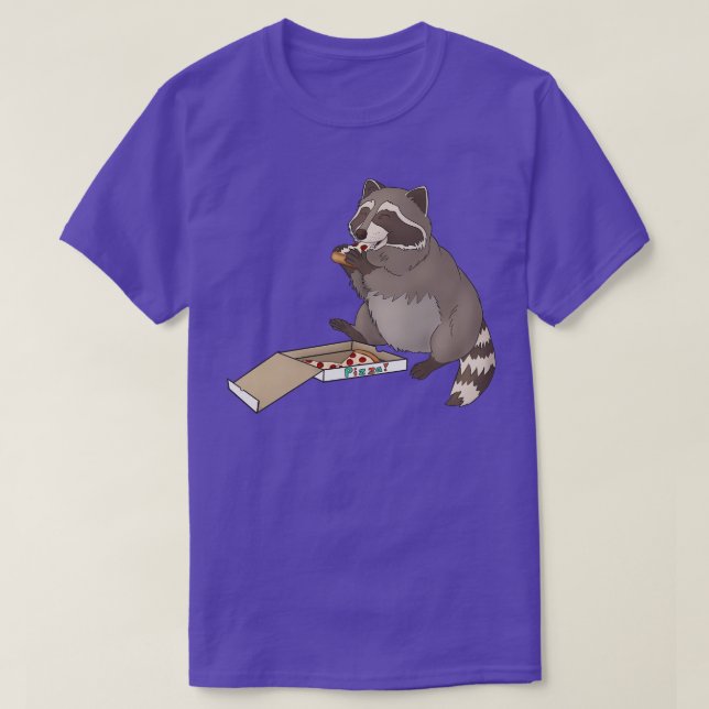 Raccoon äter pizza t shirt (Design framsida)