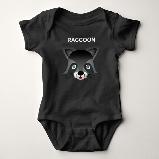 Raccoon - Baby Jersey Bodydräkt T Shirt (Framsida)