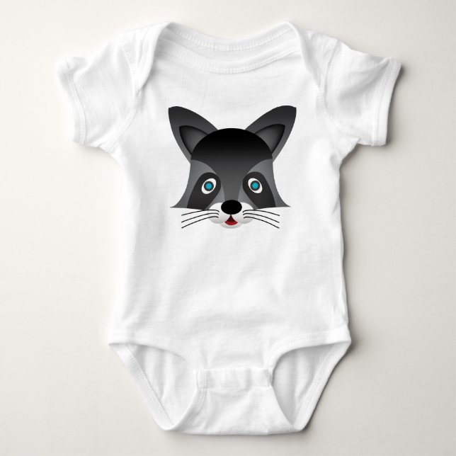 Raccoon - Baby Jersey Bodydräkt Tee Shirt (Framsida)