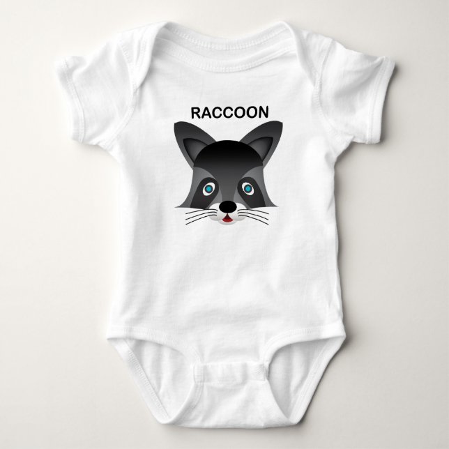 Raccoon - Baby Jersey Bodydräkt Tröja (Framsida)