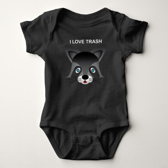 Raccoon - Baby Jersey Bodydräkt Tröja (Framsida)