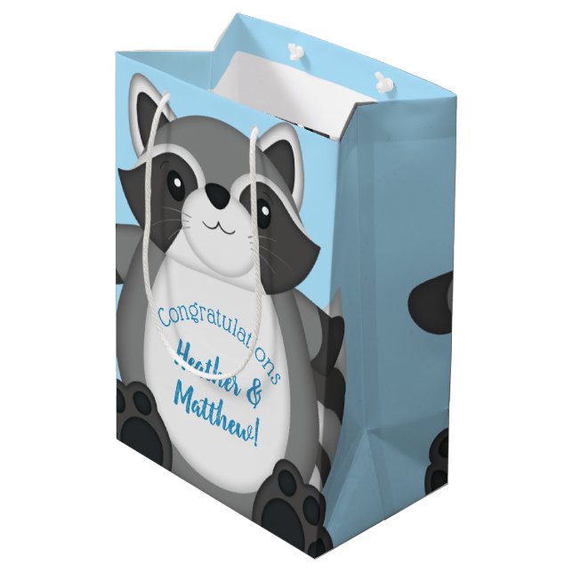 Raccoon Baby Shower Blue (Baksidan Vinklad)