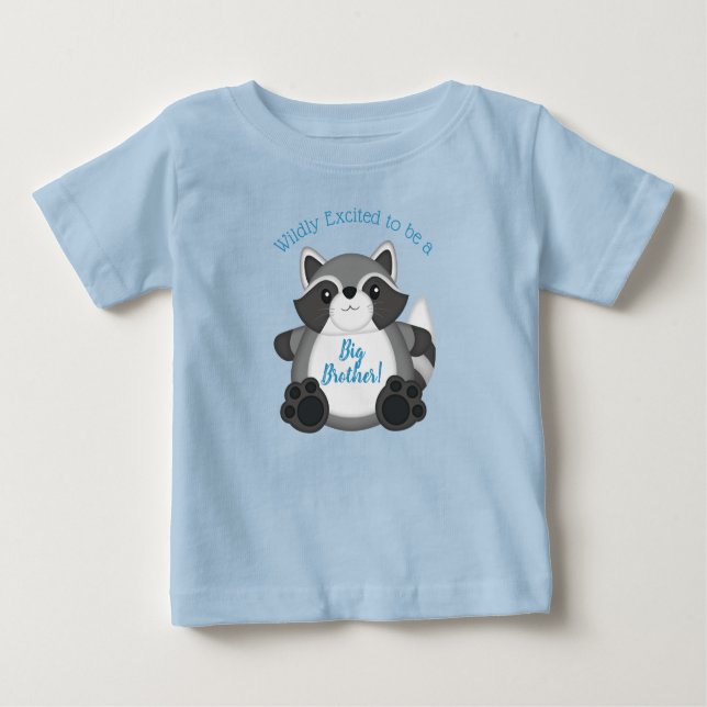 Raccoon Baby Shower Blue T Shirt (Framsida)