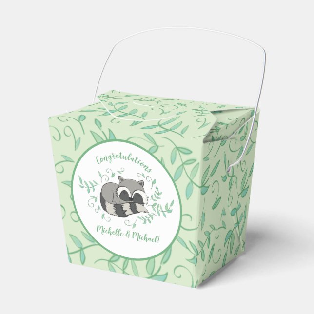 Raccoon Baby Shower Presentaskar (Framsidan Sidan)