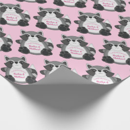 Raccoon Baby Shower Rosa Presentpapper